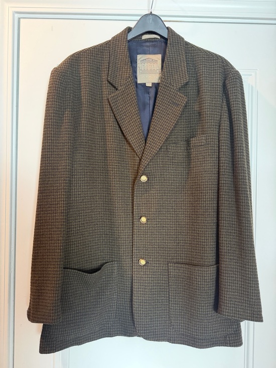 Le Collezioni Stucture Other - Vintage Le Collezioni Structure Green, Brown, Navy Sport Blazer with Navy Lining